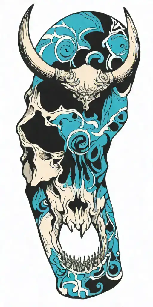 Kaleidescope Bull Skull