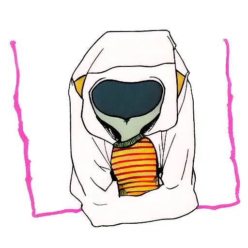Alien Wearing A Shirt