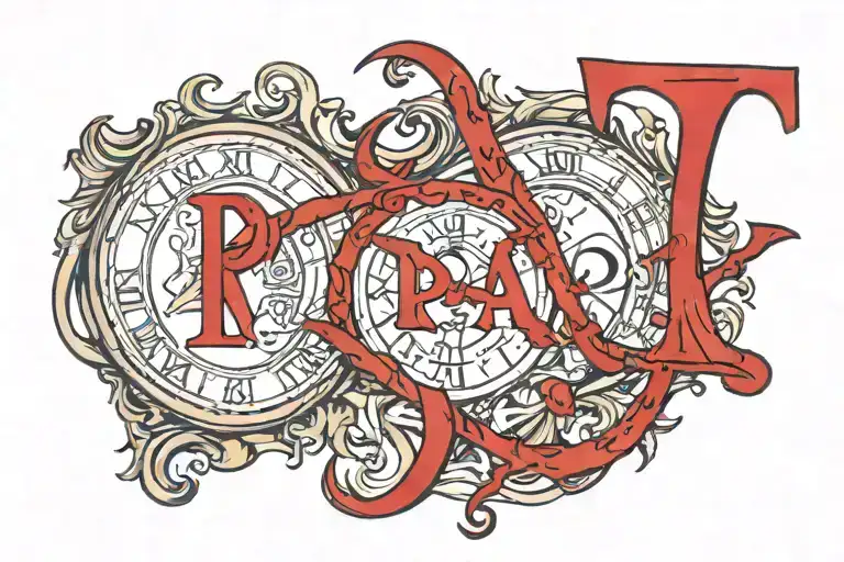 Roman Numerals With Papa In Red