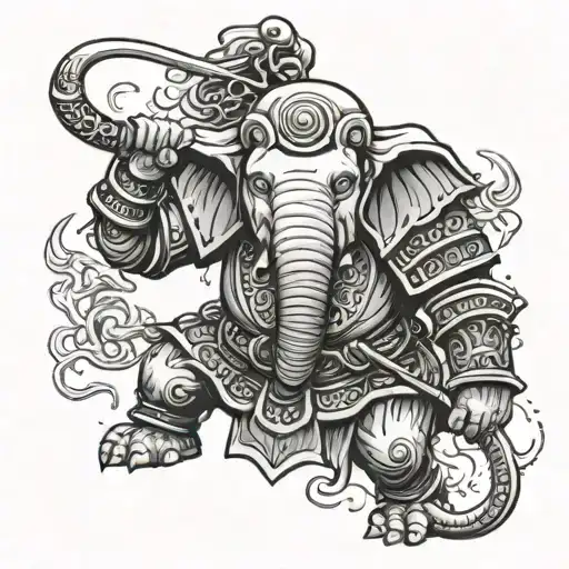 Elephant Samurai Warrior
