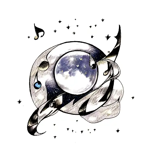 Moon With Music And Sapphire