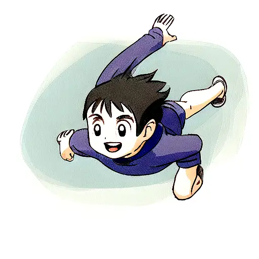 A Kid Diving Into Space