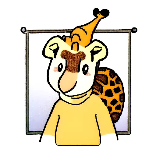 Cartoon Giraffe Wearing A Turtleneck Sweater