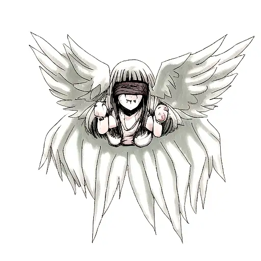 Blind Crying Angel Woman