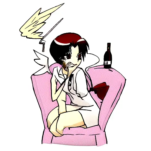 Angel With Cigarette And Wine