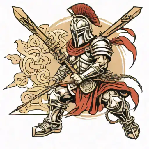 Spartan Warrior With Lacrosse Stick