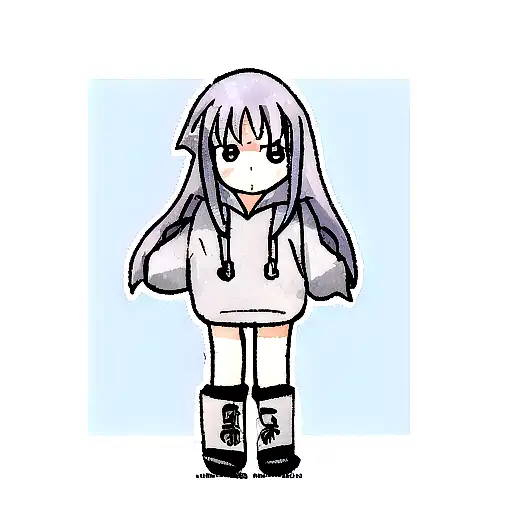 Girl In A Hoodie With Sword