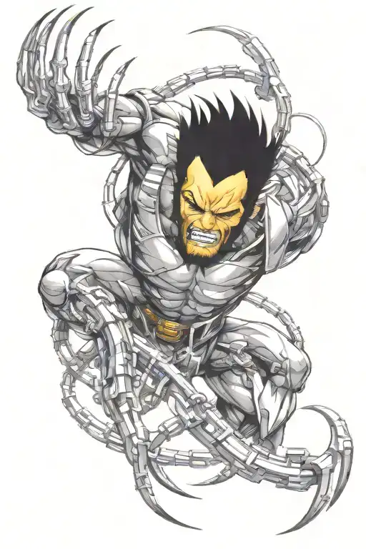 Wolverine And Doc Ock Combined Together Representing Son