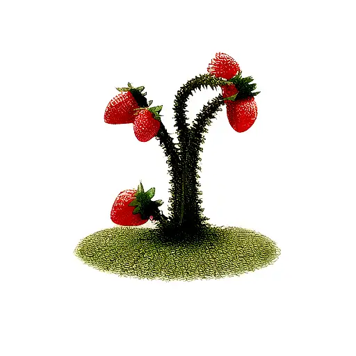 Strawberry Vines Tiny-flowering Leaves Line