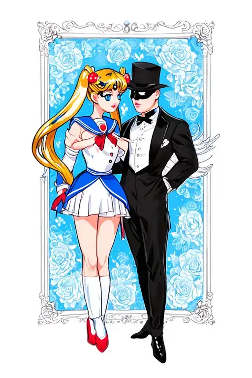 Sailor Moon And Tuxedo Mask
