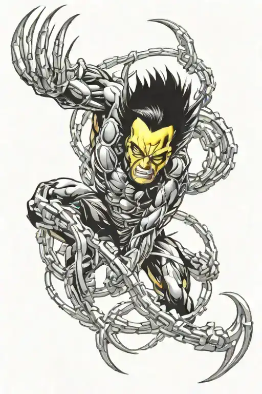 Wolverine And Doc Ock Combined Together Representing Son