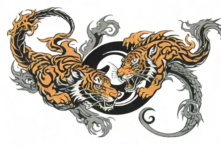 Tiger Yin Yang Dragon