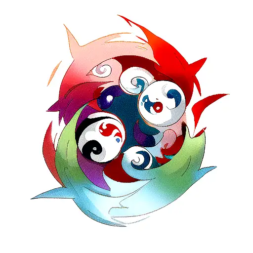Fire And Ice Dragons With Yin Yang