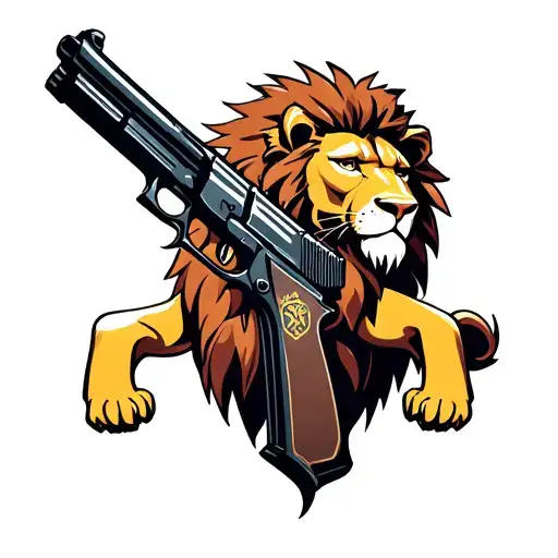 Lion Of The Tribe Of Juddah With A Gun