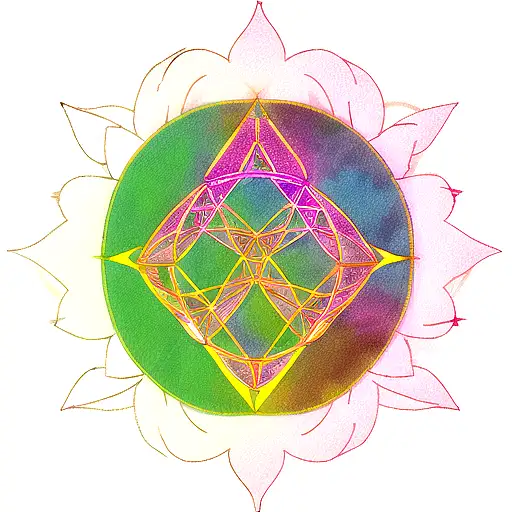 Smokey Phoenix Holding The Flower Of Life