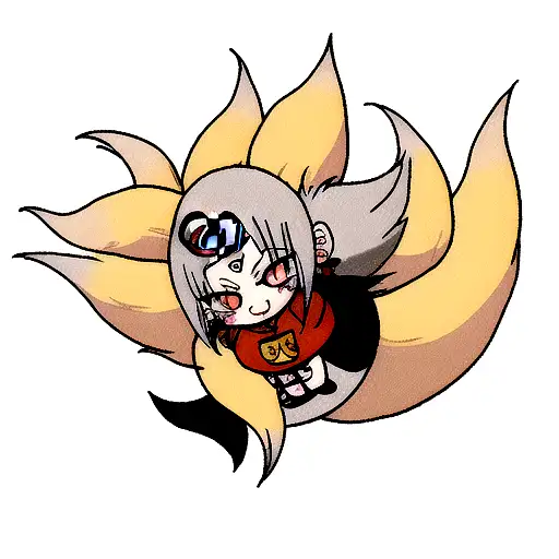 Neck Tattoo Kyubii Kurara Naruto Nine Tails Fox