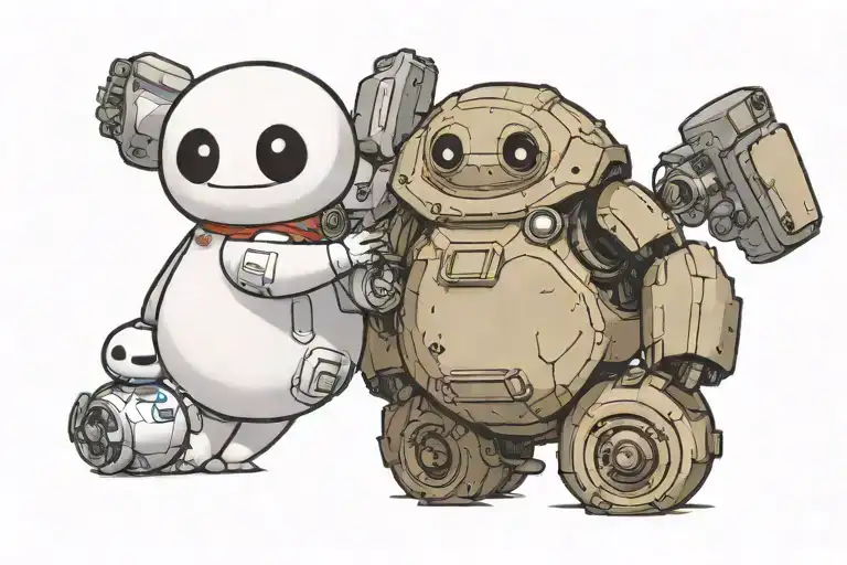Baby Baymax Beside Baby Groot