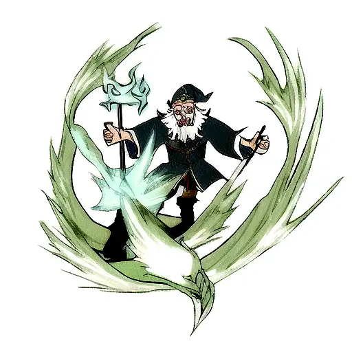 A Wizard Casting A Spell On A Dragon