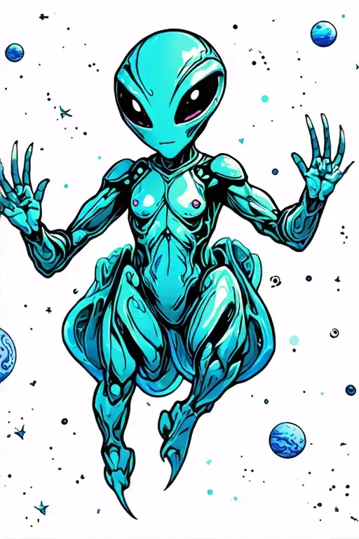 Alien Flying In Space