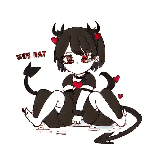 A Heart With Devil Horns And A Forked Tail With The Words Demon Baby