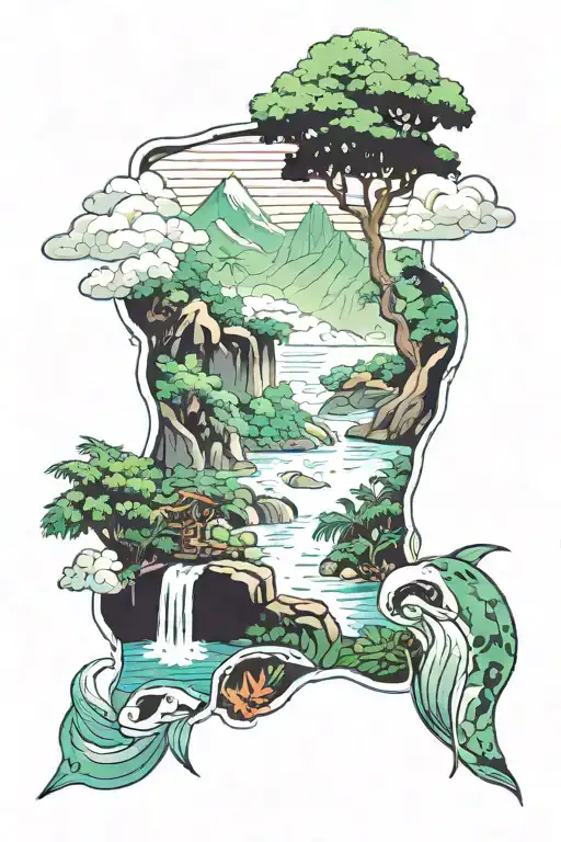 Rainforest With Mountain And River Hologram