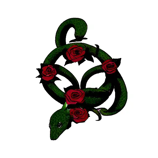 Serpent With Rose