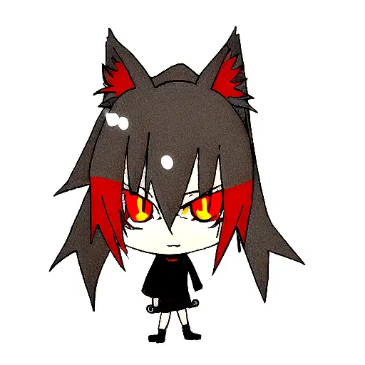 Black Wolf With Red Uchiha Eyes