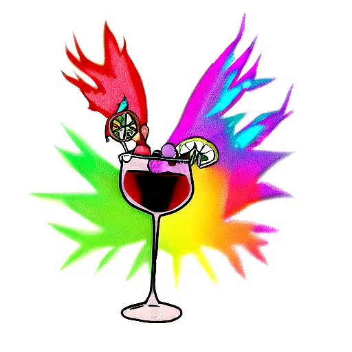 Molotov Cocktail With Rainbow Instead Of Fire