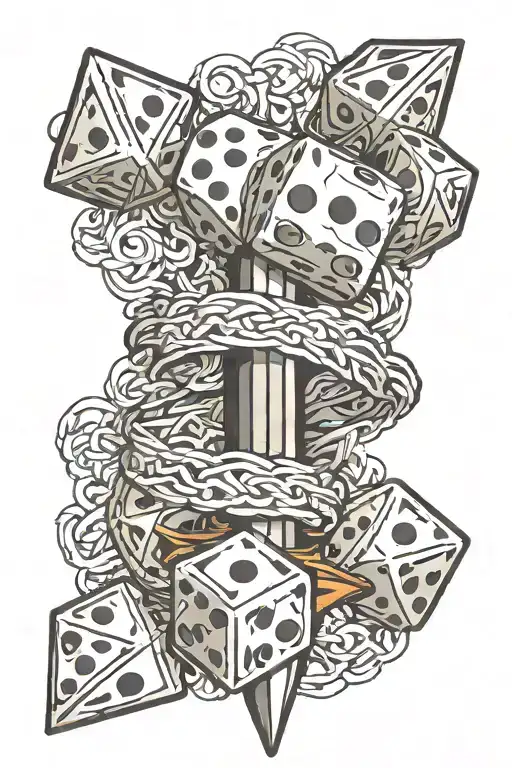 Sword Intertwined Dice Rolling