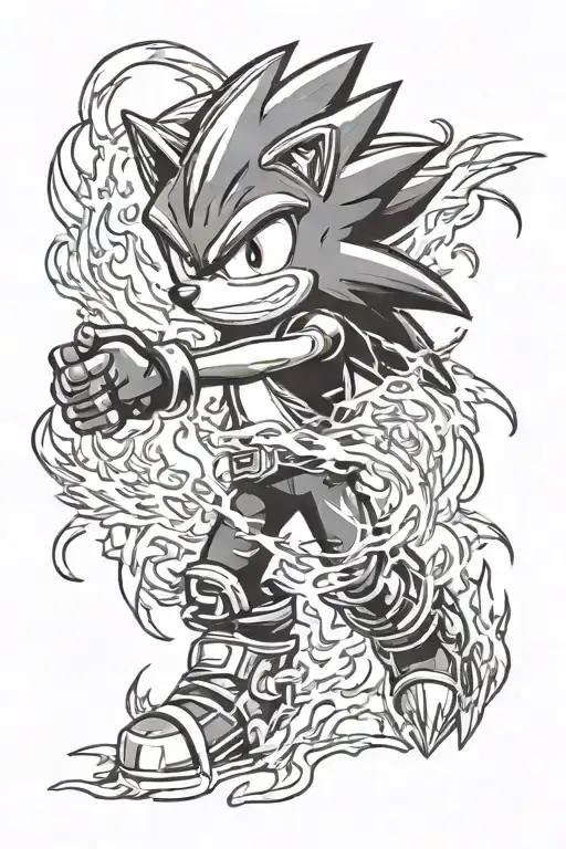 Shadow The Hedgehog With Fire Surrounded
