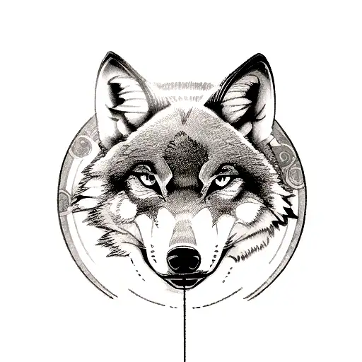 Design A Tattoo Of A Wolf Howling At The Moon With Anime-style Elements