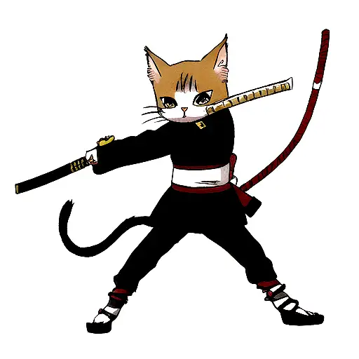 Ronin Cat With Katana