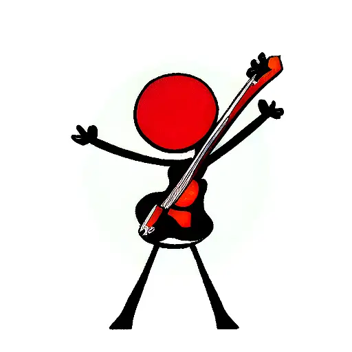 Stickman Enjoying Music