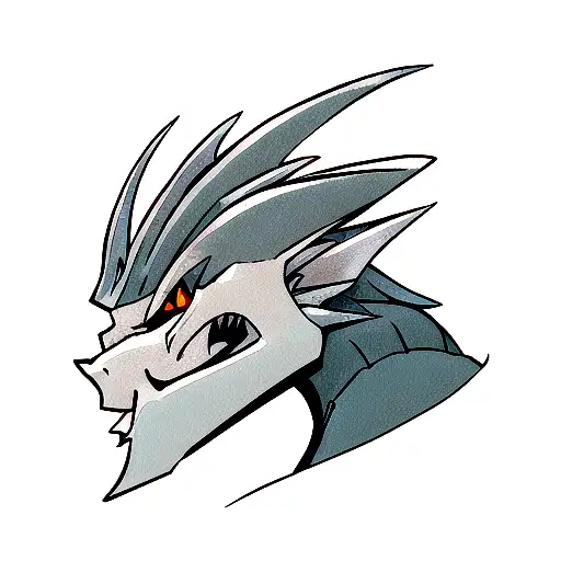 Stylized Graphic Dragon In Profile