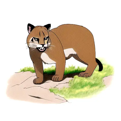 A Fierce Mountain Lion Overlooking A Hiking Trail