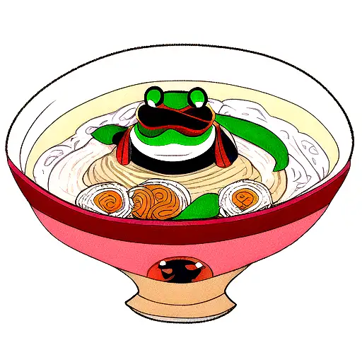 Samurai Frog In A Ramen Bowl