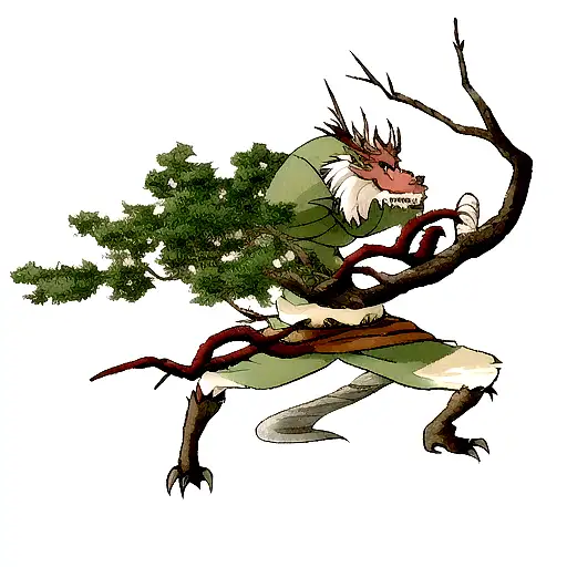 Tree Branches And Dragon