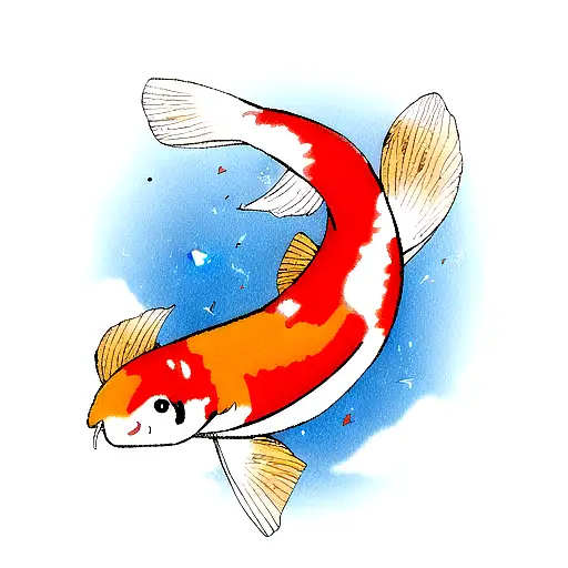 Koi Fish Swinging In Space