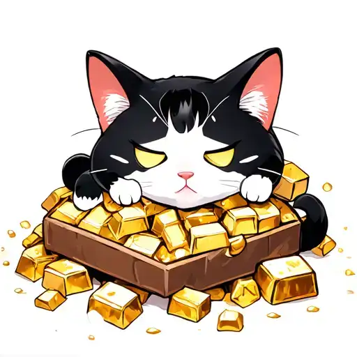 Cat Sleeping On Top Of A Pile Of Treasure
