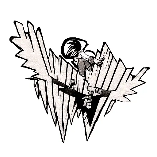 Black And White Street Art Falcon Diving