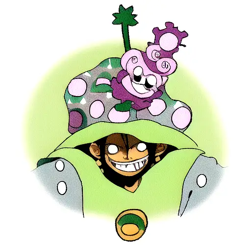 Brook From One-piece With Green Somkey Background