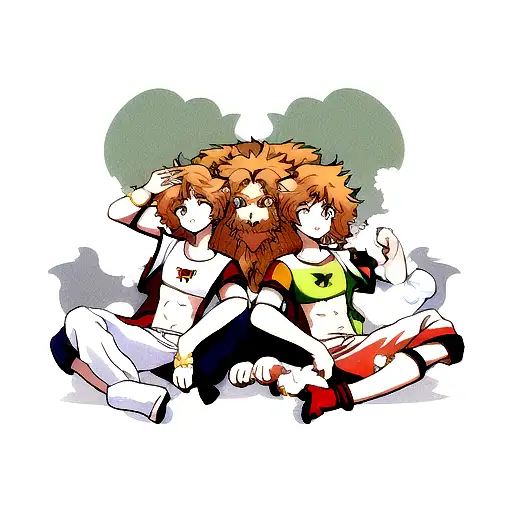 Lion With Two Cubs Half Sleeve