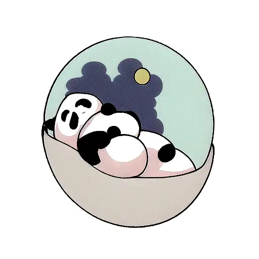 Panda Sleeping On A Moon