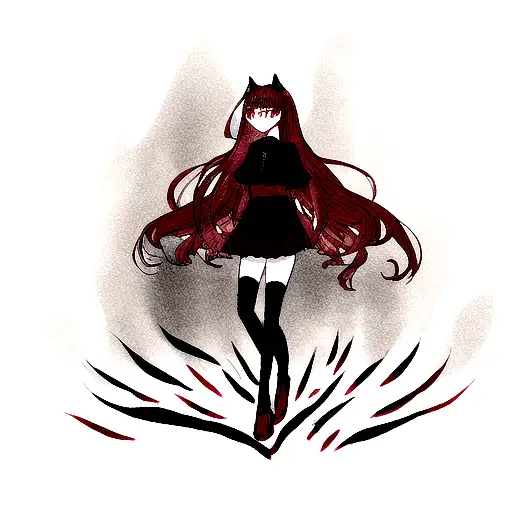 Patterns Of Cursed Energy Flowing In Shades Of Dark Red And Black