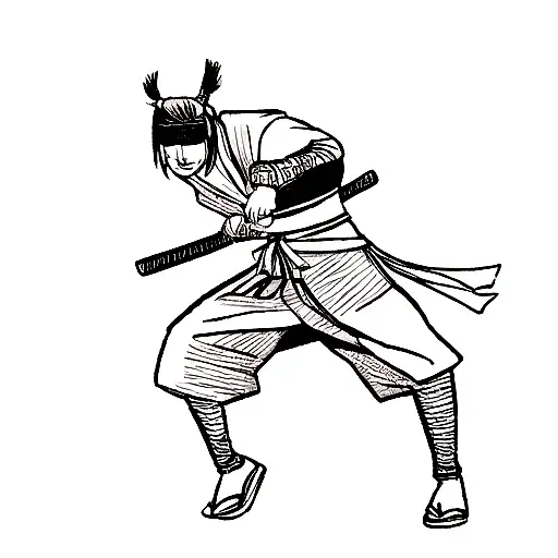 Samurai Wearing A Blindfold