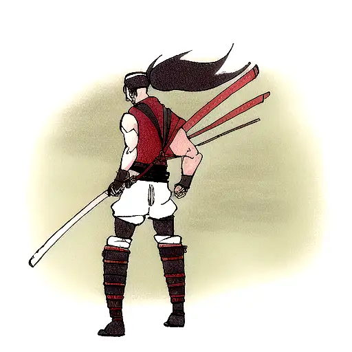 Samurai Without Armor From Back