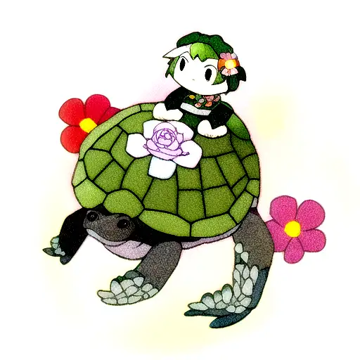 Turtle With Flower