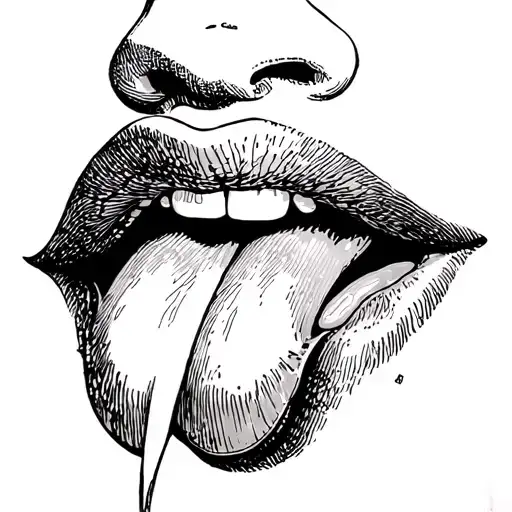 Sexy Mouth With Tongue Out