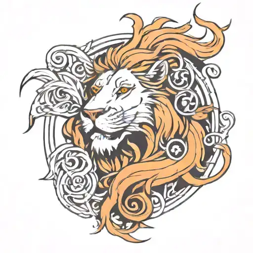 Lion And Triskelion Inverted