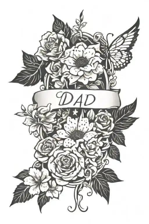 Flowers And Dad Memorial